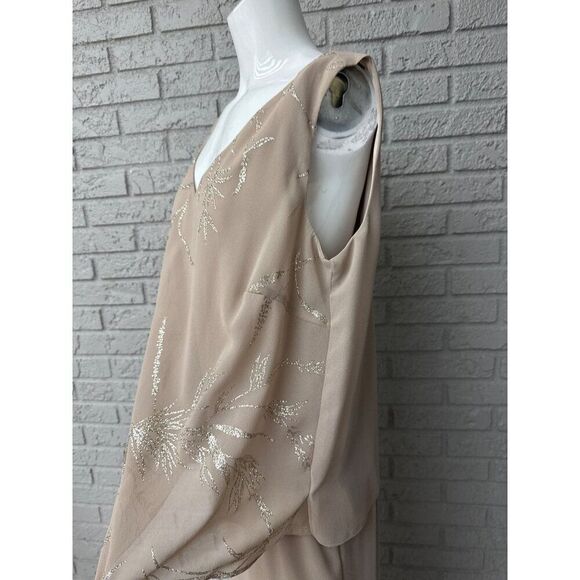 Dana Kay Women Beige Gold Mother of the Bride Formal 3 PCS Pant Suit Size 16W - Picture 11 of 15